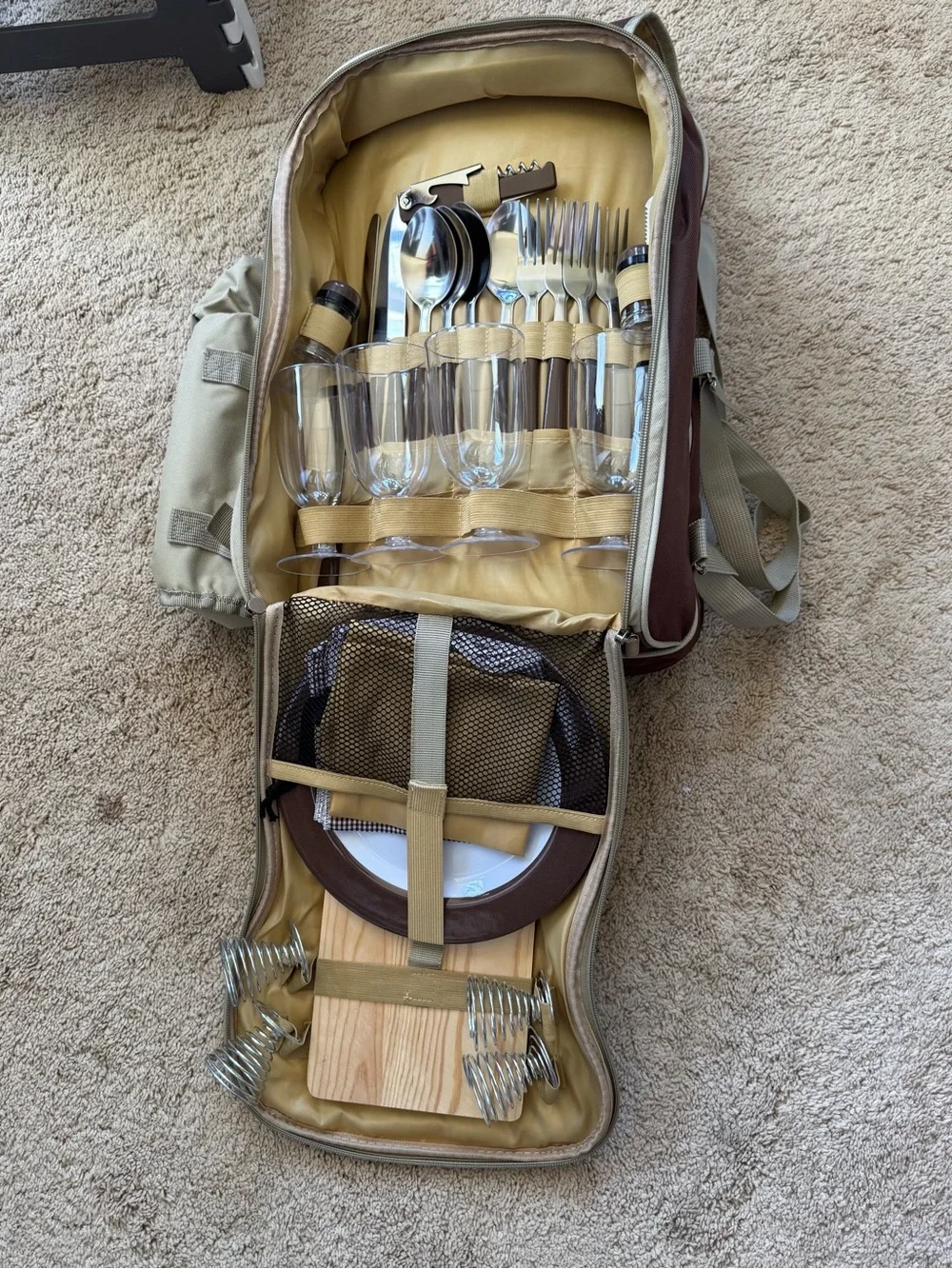 Kitchen supreme Brown & Tan picnic Travel Backpack